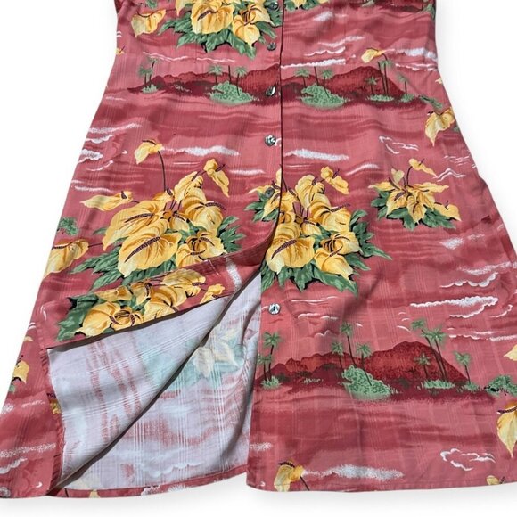 Tommy Bahama Silk Sleeveless Shirt Dress, Size 14, Hawaiian Floral Print - Picture 8 of 16